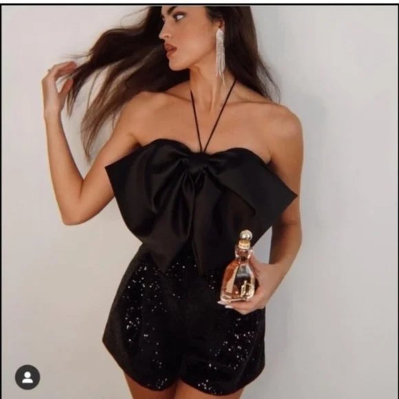 ZARA Bow Trim Sequin Jumpsuit - Picture 5 of 16
